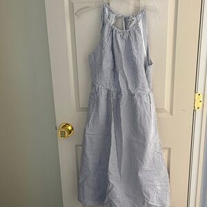 Striped Blue and White Kids Dress